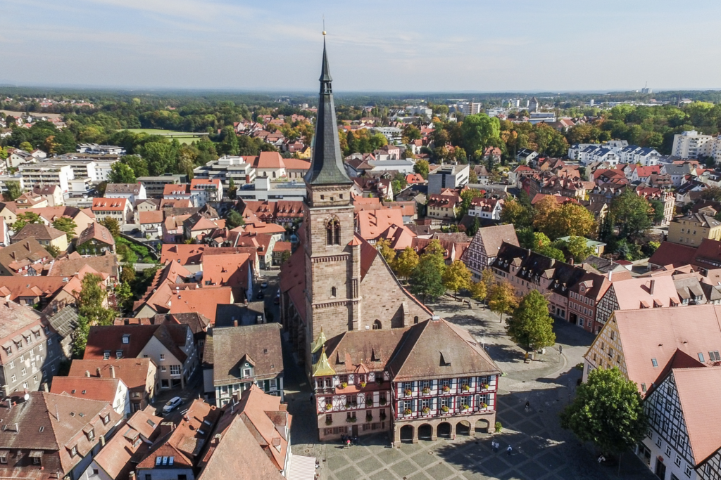 Schwabach Marktplatz von oben